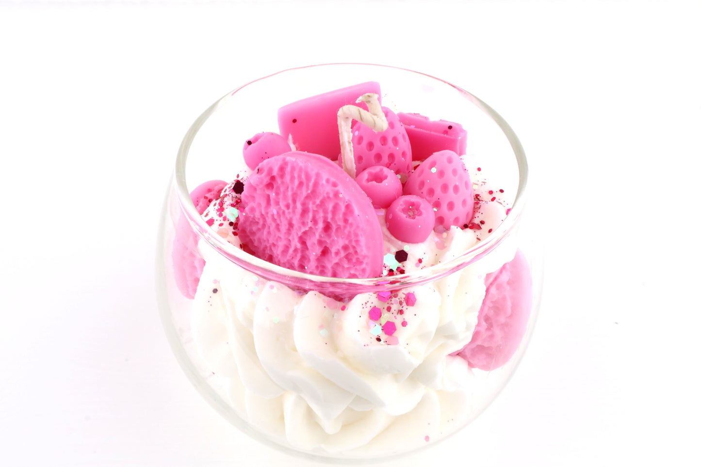 Macaron Sahne-Dessertkerze, aus 100% Bio-Sojawachs, vegan, 88/98 mm, 340g