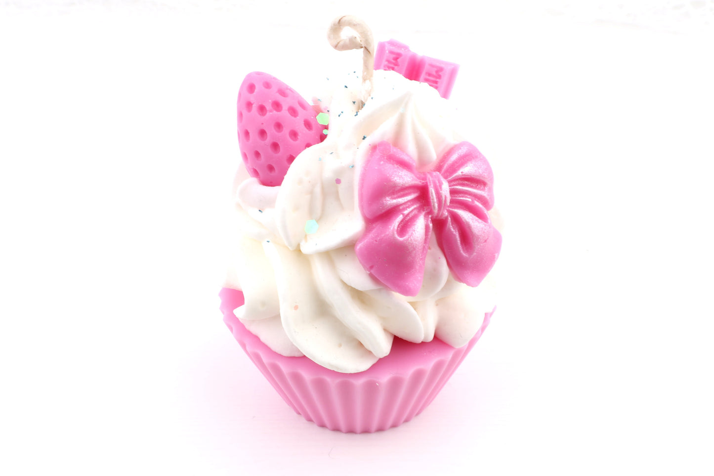Pink Cupcake Dessertkerze, aus 100% Bio-Sojawachs, vegan, 70/67 mm, 110g