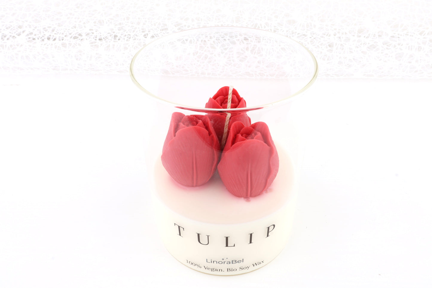 T U L I P Kerze im Glas - mit Holzdeckel, aus 100% Bio-Sojawachs, vegan, 135/103 mm, 580g