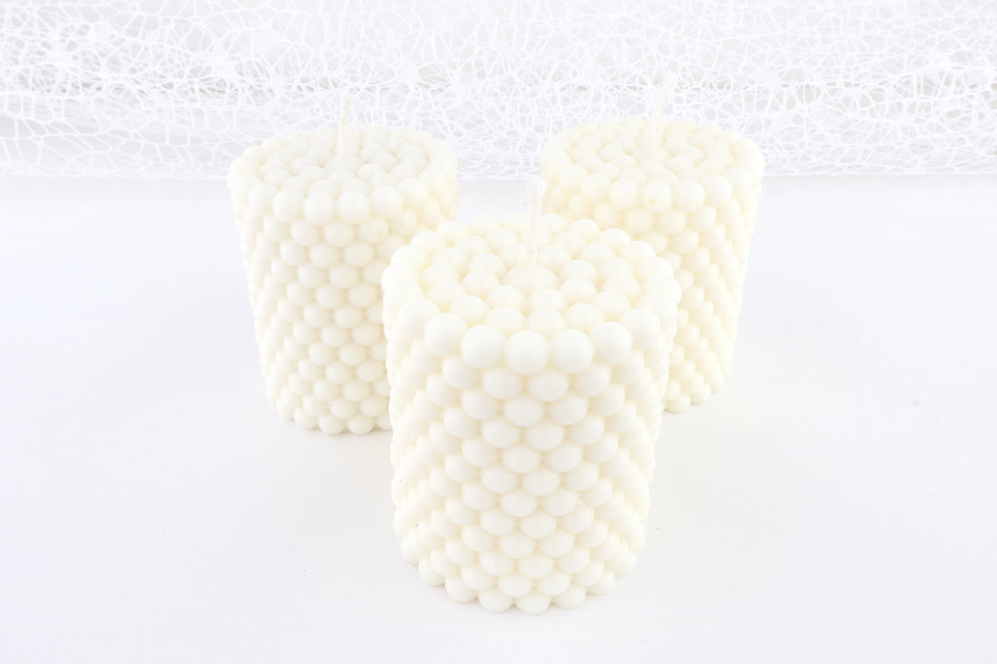 Stumpen Bubble Kerze - dekorativ, aus 100% Bio-Sojawachs, vegan, 73/63 mm