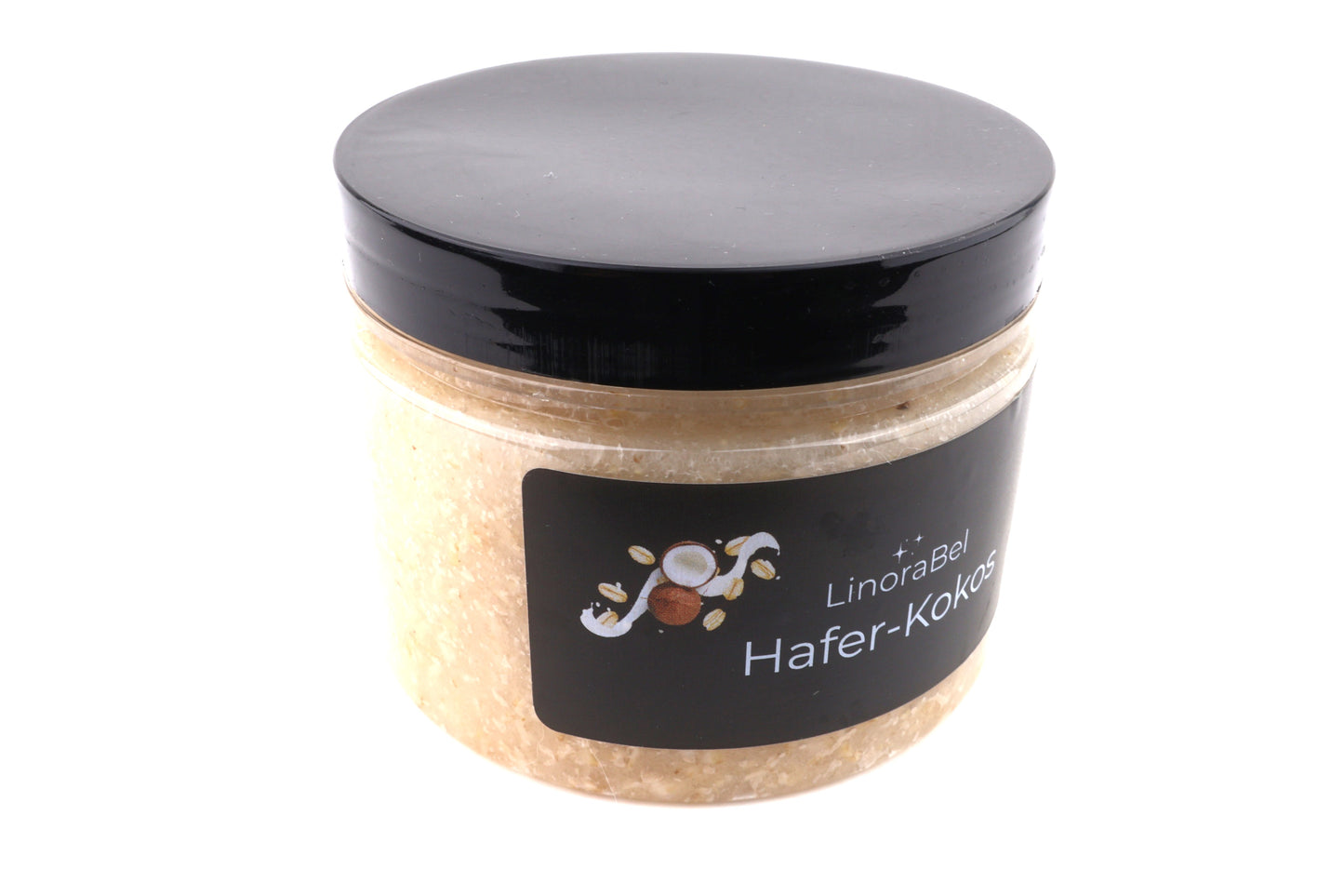 Hafer-Kokos Body Peeling - Naturel Glow (für empfindliche Haut ohne ätherische Öle), aus 100% Bio-Zutaten, vegan, 350g