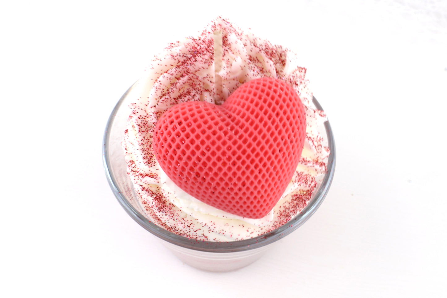 Red Love Dessertkerze - im Glas, aus 100% Bio-Sojawachs, vegan, 120/90 mm, 550g