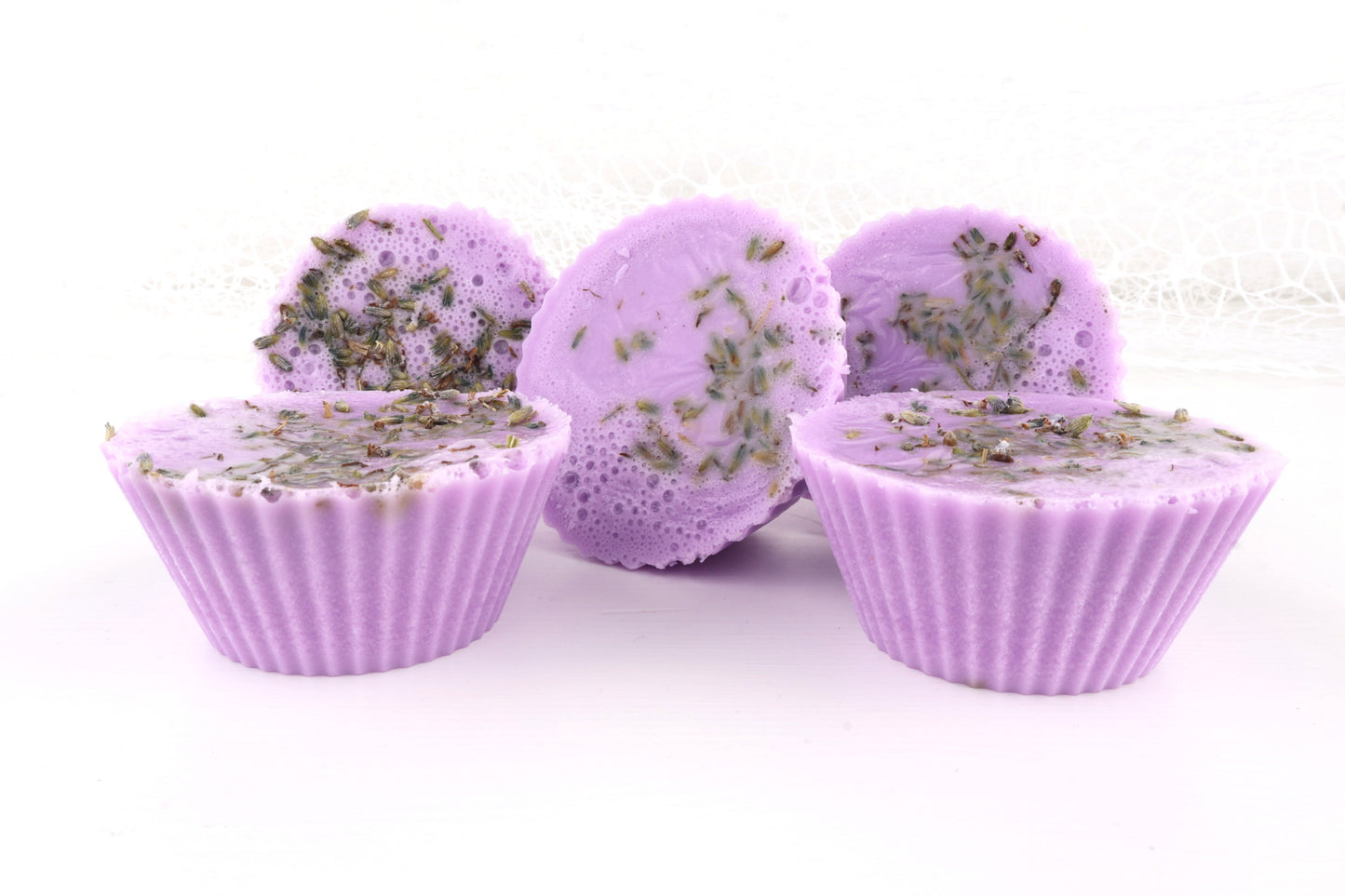 Cupcake-Lavendelseife - mit Lavendel Stücken und Lavendelöl