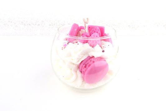 Macaron Sahne-Dessertkerze, aus 100% Bio-Sojawachs, vegan, 88/98 mm, 340g
