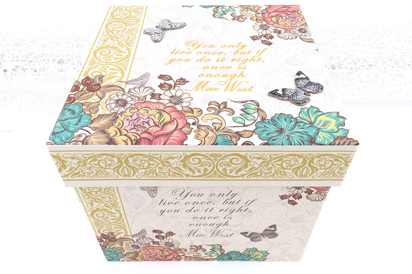 Geschenkbox mit Deckel (leer), 180/180/154 & 255/255/183 mm