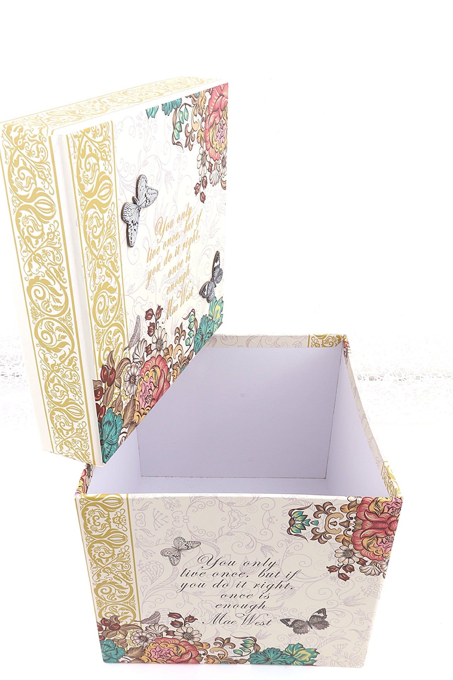 Geschenkbox mit Deckel (leer), 180/180/154 & 255/255/183 mm