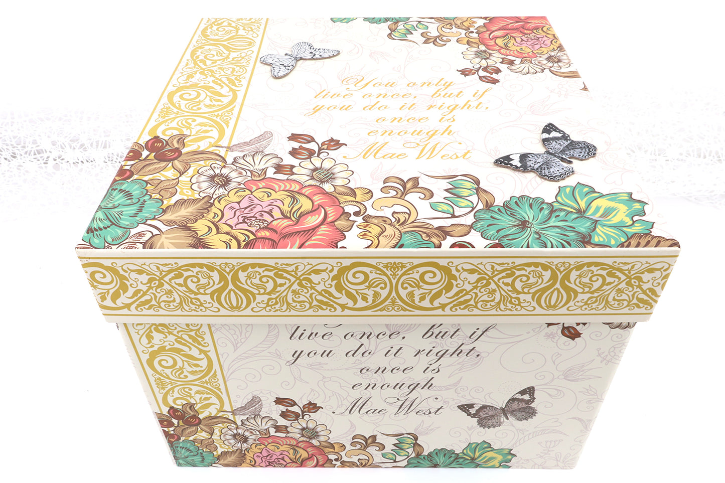 Geschenkbox mit Deckel (leer), 180/180/154 & 255/255/183 mm