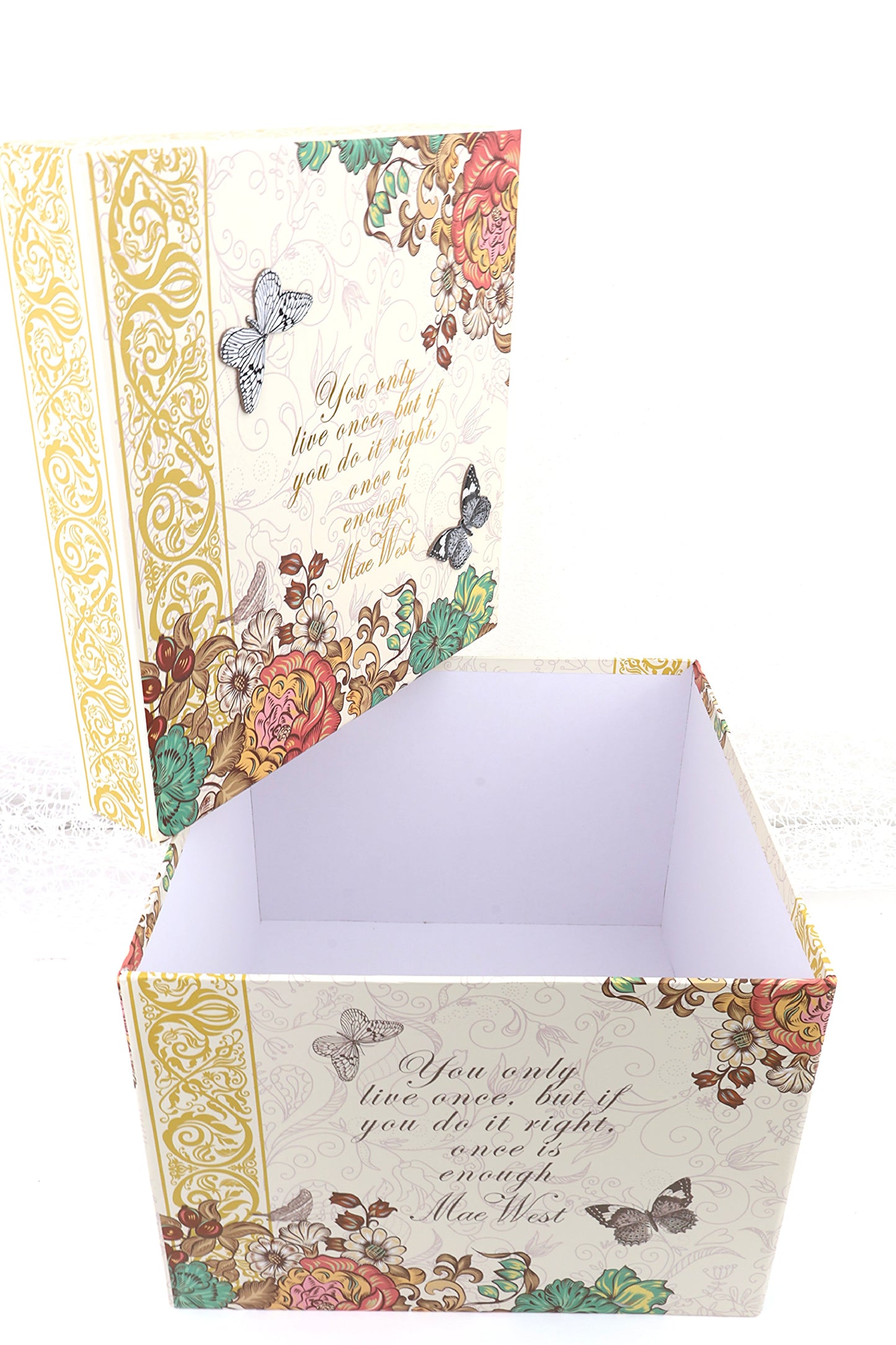 Geschenkbox mit Deckel (leer), 180/180/154 & 255/255/183 mm
